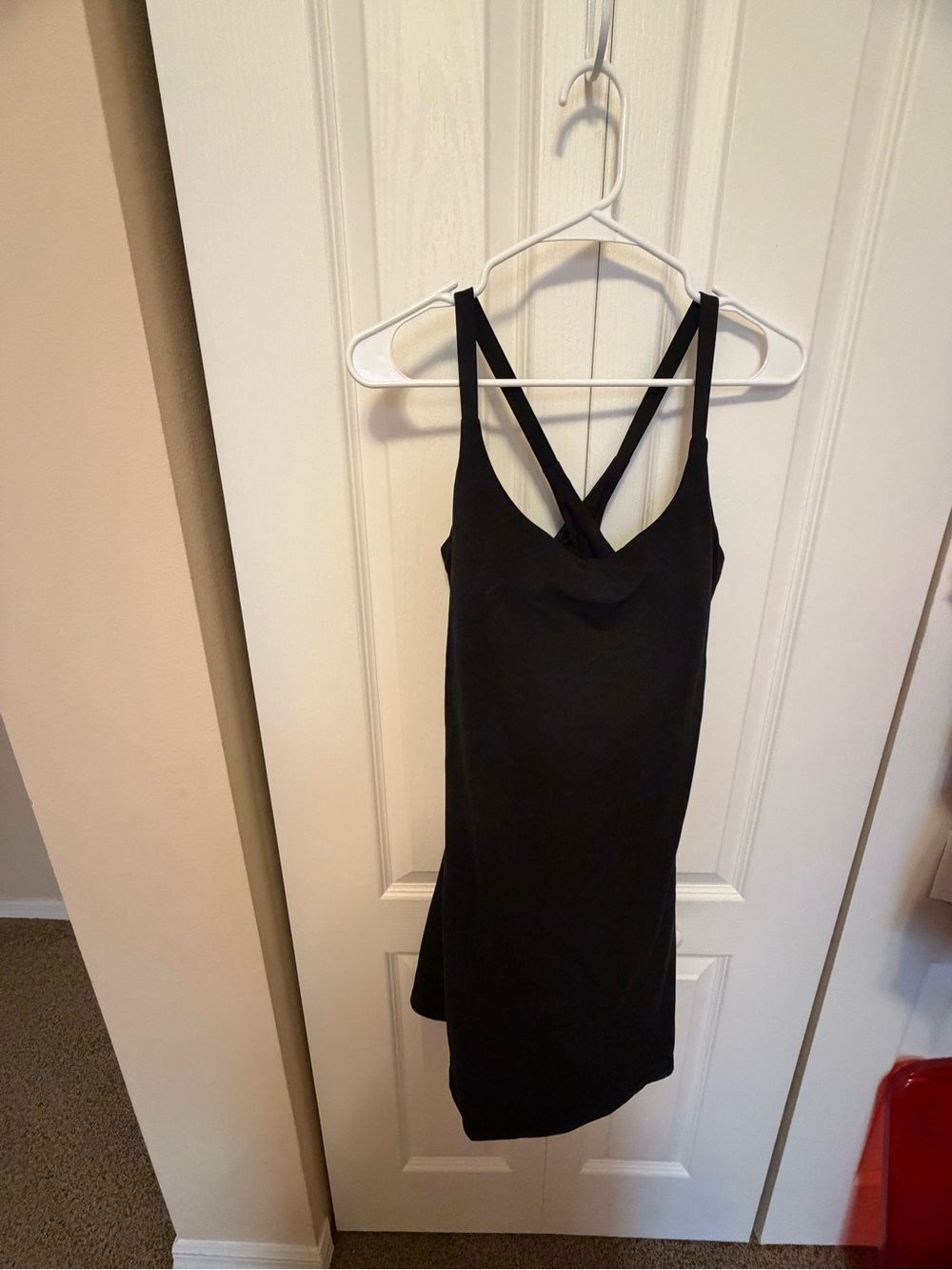 HALARA Black Cross-Strap Mini Dress